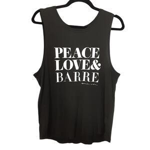 Spiritual Gangster Pure Barre Black Tank Top Peace Love Barre Womens M Athletic